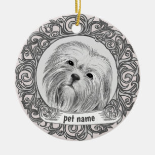 Cerámica Adorno conmemorativo cariñoso de Lhasa Apso