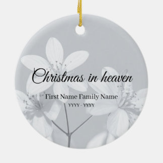 Cerámica Adorno conmemorativo de Navidad en gris flor del c