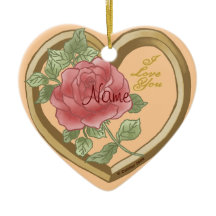 Adorno Corazón con Bisel de Rosa Desvaída