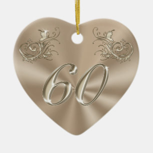 Cerámica Adorno de 60º Aniversario, Personalizado o No