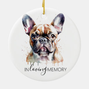Cerámica adorno de acuarela conmemorativo de Bulldog Francé