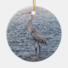 Cerámica adorno de agua de Garza Azul