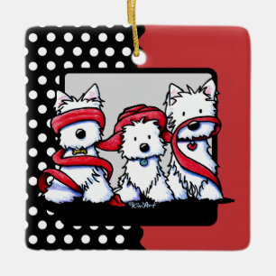 Cerámica Adorno de amistad No Evil Westies