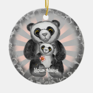 Cerámica Adorno de amor de oso panda