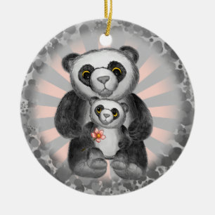 Cerámica Adorno de amor de oso panda