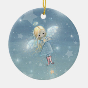 Cerámica Adorno de Ángel de la Pequeña Estrella de Navidad