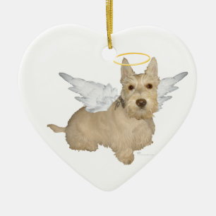 Cerámica Adorno de Ángel Scottish Terrier Wheaten