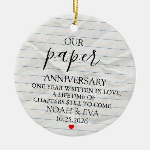 Cerámica Adorno de aniversario de papel, regalo de aniversa
