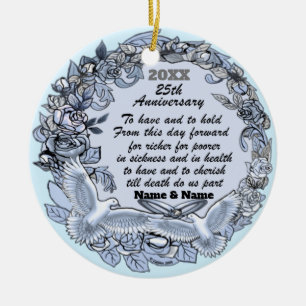 Cerámica Adorno de aniversario de plata