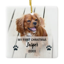 Adorno de árbol de fotos de Navidad para perro