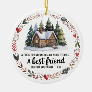 Cerámica Adorno de árbol de Navidad con foto del mejor amig