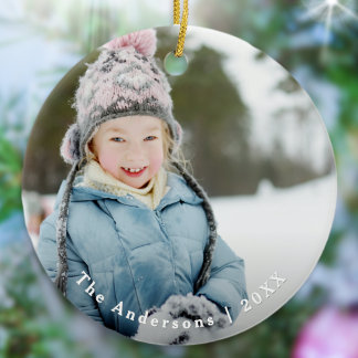 Cerámica Adorno de árbol de Navidad con foto personalizada 
