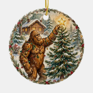 Cerámica Adorno de árbol de Navidad de Bigfoot