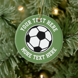 Cerámica Adorno de árbol de Navidad de fútbol personalizado