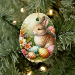 Cerámica Adorno de árbol de Pascua de conejo