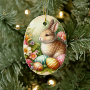 Cerámica Adorno de árbol de Pascua de conejo