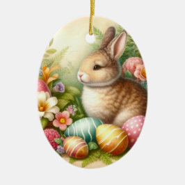 Cerámica Adorno de árbol de Pascua de conejo