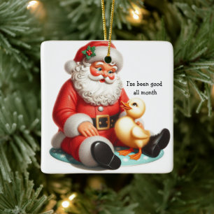 Cerámica Adorno de árbol de pato vintage para niños