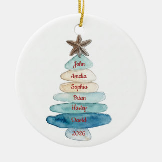 Cerámica Adorno de árbol de vidrio de mar costero personali