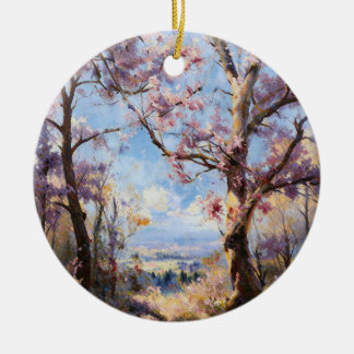 Cerámica Adorno de árbol rosa de primavera