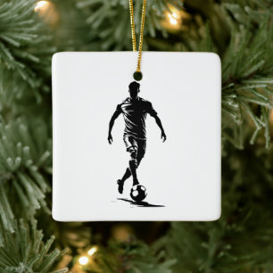 Cerámica Adorno de Arte de Silueta de Jugador de Fútbol Min