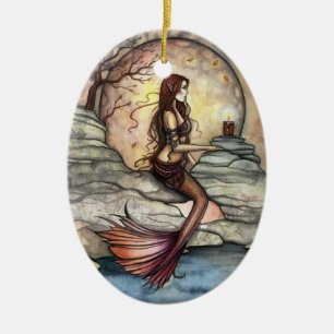 Cerámica Adorno de Arte de Sirena de Laguna Tranquila