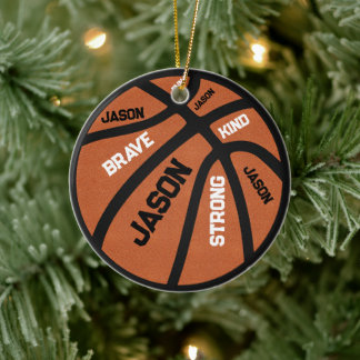 Cerámica Adorno de Baloncesto Personalizado Agrega Tu Nombr