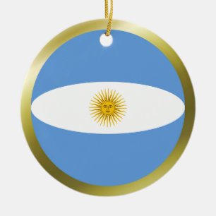 Cerámica Adorno de Bandera de Argentina