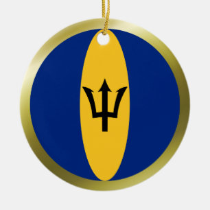 Cerámica Adorno de Bandera de Barbados
