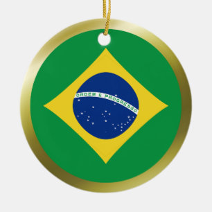 Cerámica Adorno de Bandera de Brasil