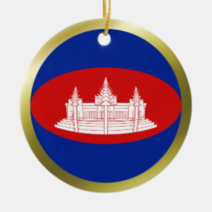 Cerámica Adorno de bandera de Camboya