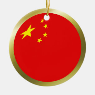 Cerámica Adorno de Bandera de China
