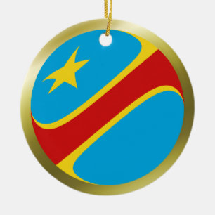Cerámica Adorno de bandera de Congo-Kinshasa