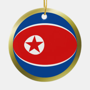 Cerámica Adorno de Bandera de Corea del Norte