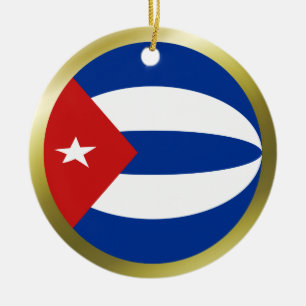 Cerámica Adorno de Bandera de Cuba
