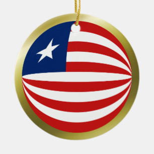 Cerámica Adorno de Bandera de Liberia