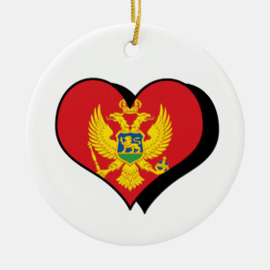 Cerámica Adorno de bandera de Montenegro que amo