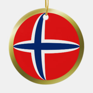 Cerámica Adorno de bandera de Noruega