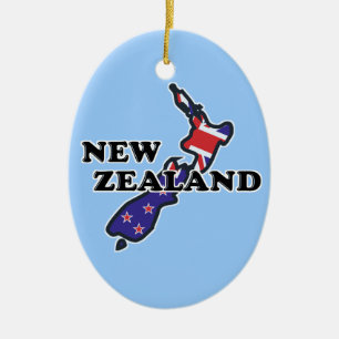 Cerámica Adorno de Bandera de Nueva Zelanda Kiwi