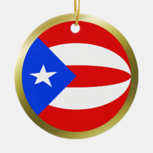 Cerámica Adorno de Bandera de Puerto Rico