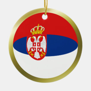 Cerámica Adorno de bandera de Serbia