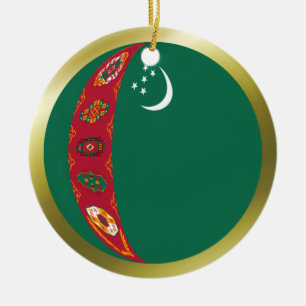 Cerámica Adorno de bandera de Turkmenistán