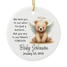 Adorno de bebé memorial Oso Teddy alas de ángel