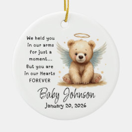 Cerámica Adorno de bebé memorial Oso Teddy alas de ángel