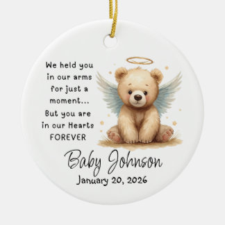 Cerámica Adorno de bebé memorial Oso Teddy alas de ángel