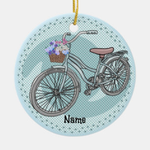 Cerámica Adorno de Bicicleta Azul