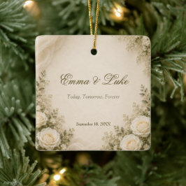 Cerámica Adorno de boda floral elegante personalizado