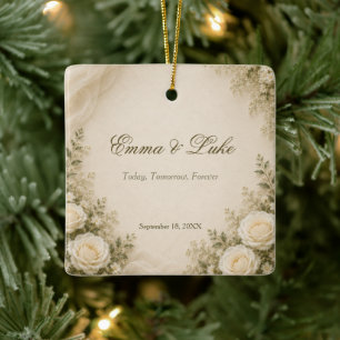 Cerámica Adorno de boda floral elegante personalizado