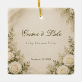 Cerámica Adorno de boda floral elegante personalizado