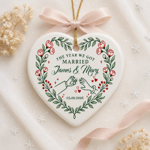 Cerámica Adorno de boda personalizado del año en que nos ca